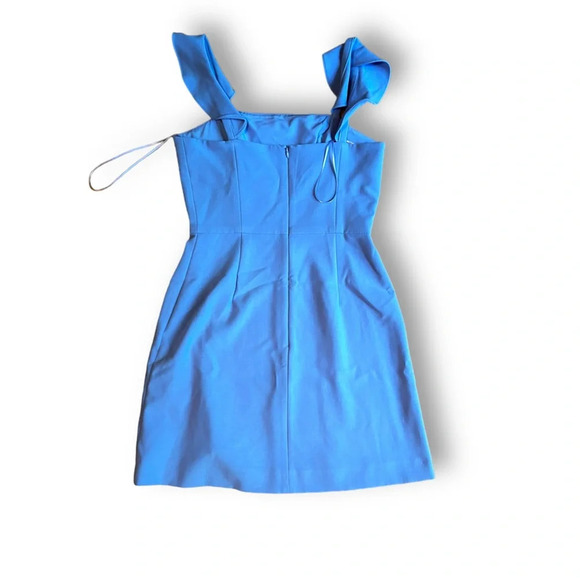 French Connection Whisper Ruffled Strap Dress Periwinkle Size 2 Paradiso Blue - Picture 7 of 10